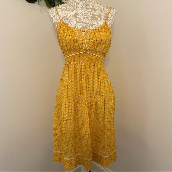 I Heart Ronson Dresses & Skirts - Cottagecore Boho Yellow Honeycomb Spaghetti Strap Dress